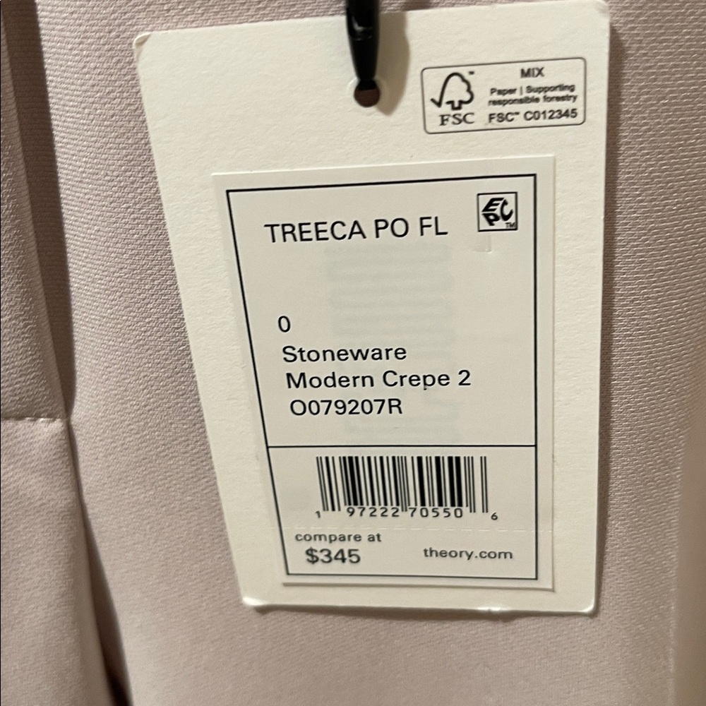 NWT THEORY Slim-Fit Full Length Treeca Pull On Pants, NEw, Size 0 - Picture 4 of 4